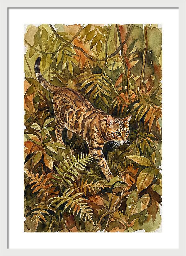 Bengal Cat In Lush Jungle
