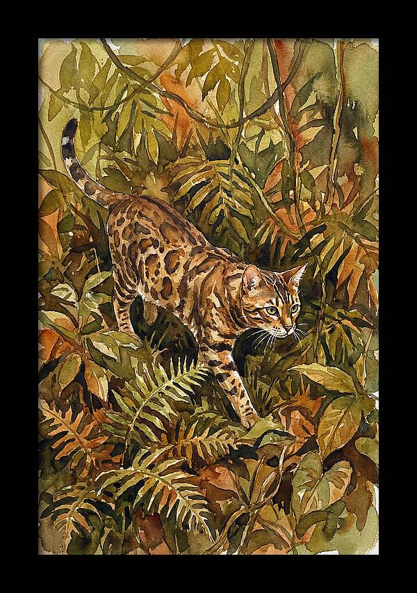 Bengal Cat In Lush Jungle
