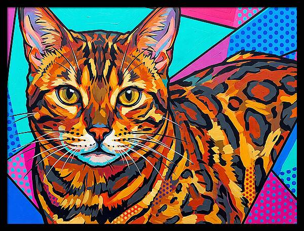 Bengal Cat In Vibrant Colors