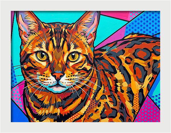 Bengal Cat In Vibrant Colors