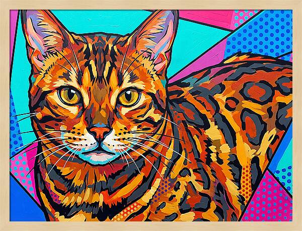 Bengal Cat In Vibrant Colors