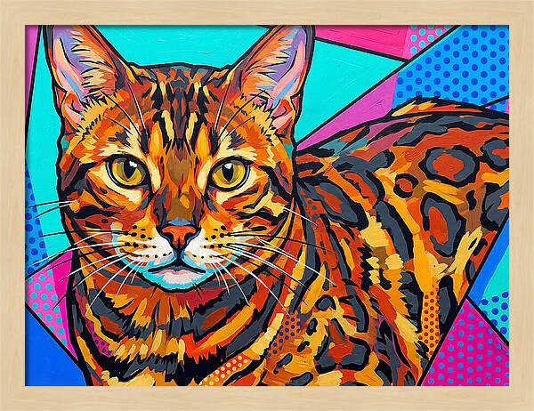 Bengal Cat In Vibrant Colors
