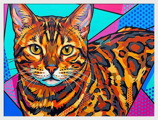Bengal Cat In Vibrant Colors