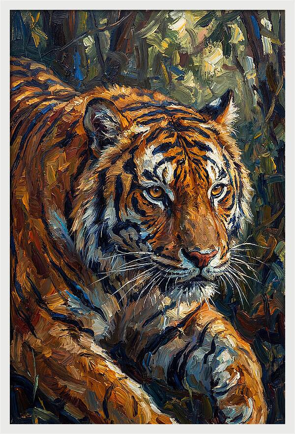 Bengal Tiger In Expressionist Style