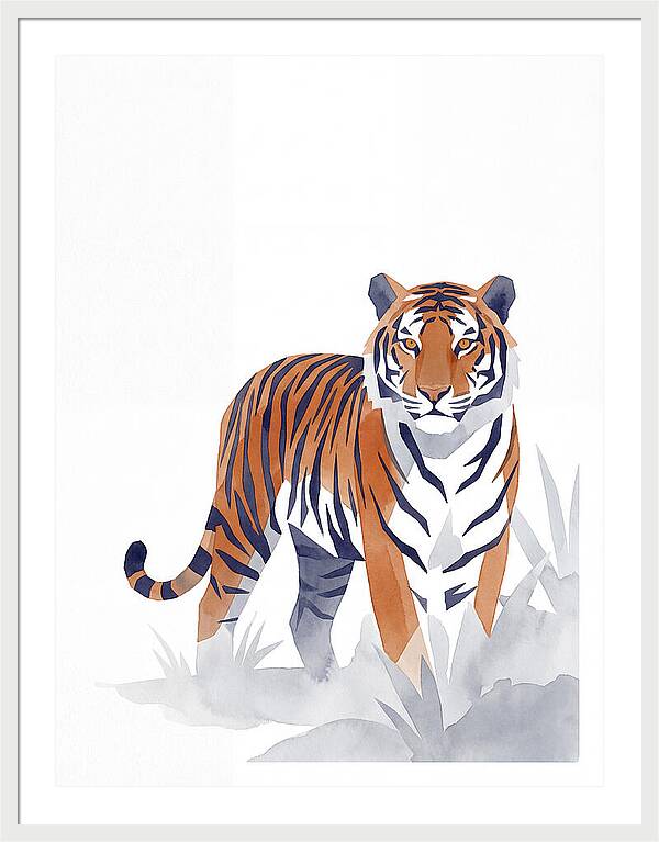 Bengal Tiger In Minimalist Style