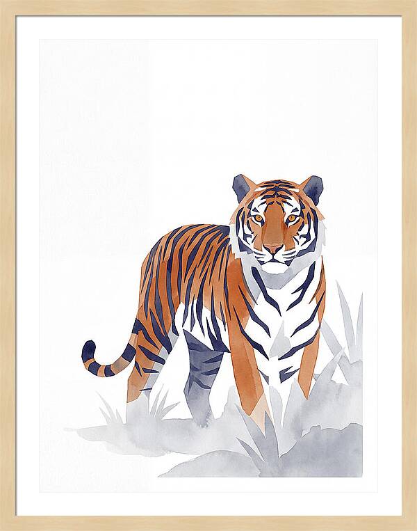 Bengal Tiger In Minimalist Style