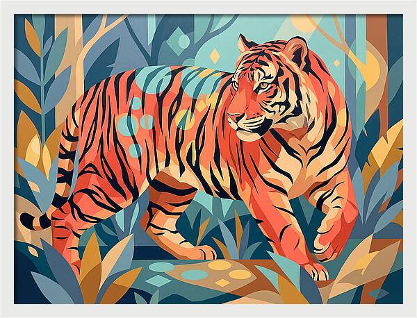 Bengal Tiger In Vibrant Jungle