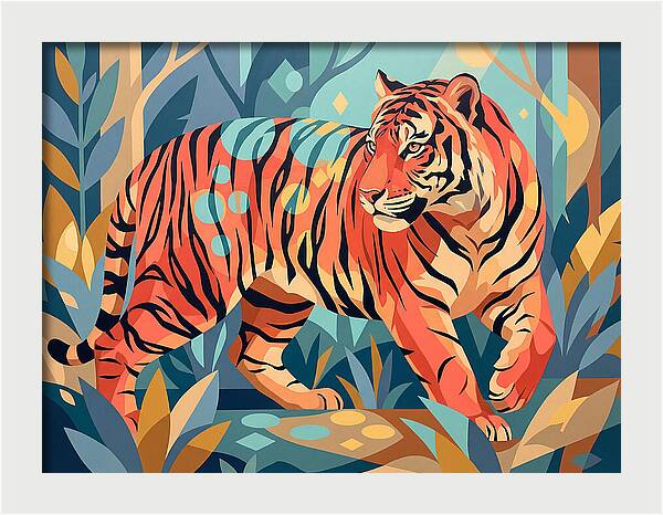 Bengal Tiger In Vibrant Jungle