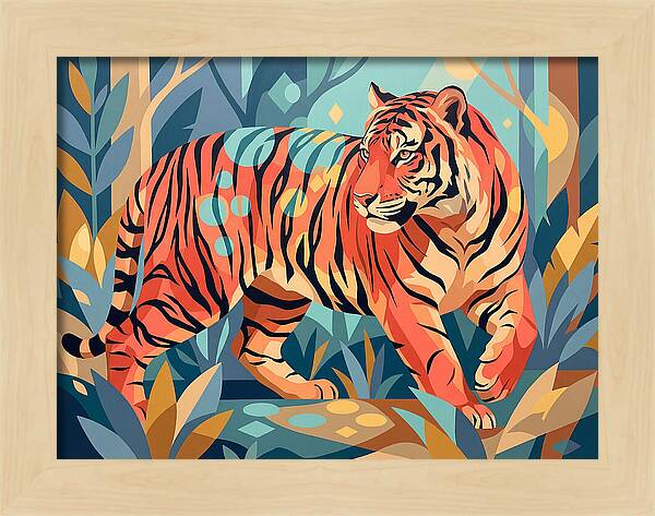 Bengal Tiger In Vibrant Jungle