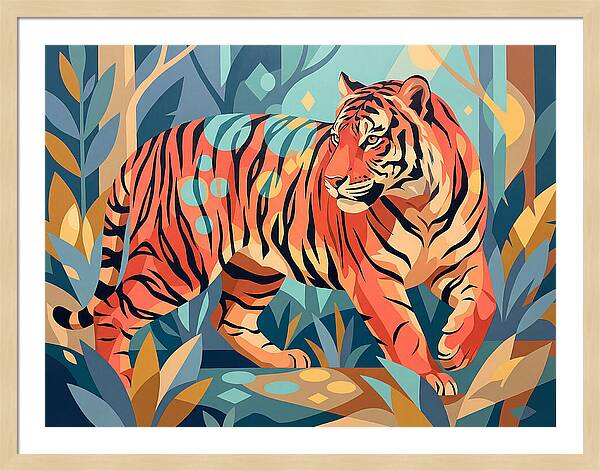Bengal Tiger In Vibrant Jungle