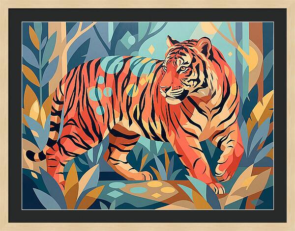 Bengal Tiger In Vibrant Jungle