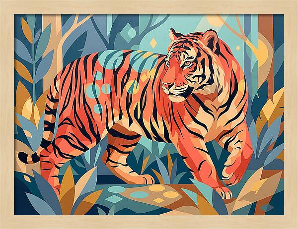 Bengal Tiger In Vibrant Jungle