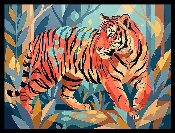 Bengal Tiger In Vibrant Jungle