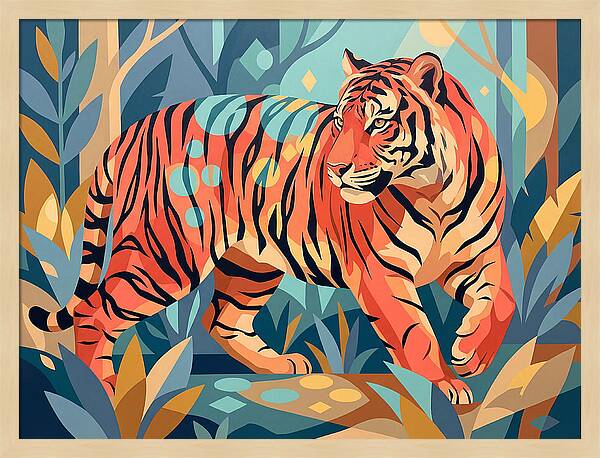 Bengal Tiger In Vibrant Jungle