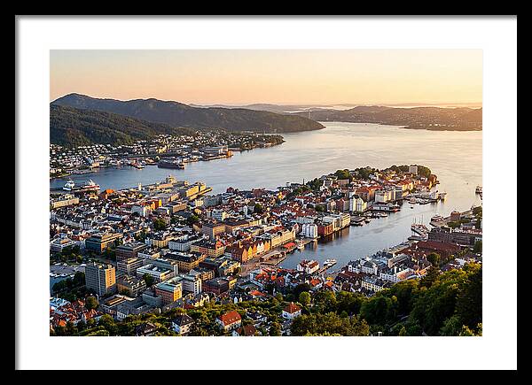 Bergen From Mount Floyen At Golden Hour