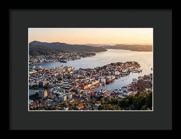 Bergen From Mount Floyen At Golden Hour