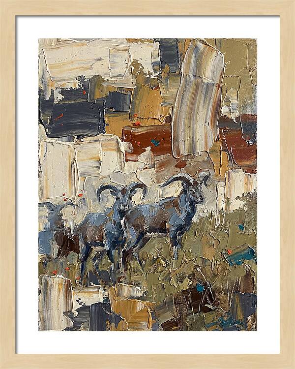 Bharal In Abstract Landscape