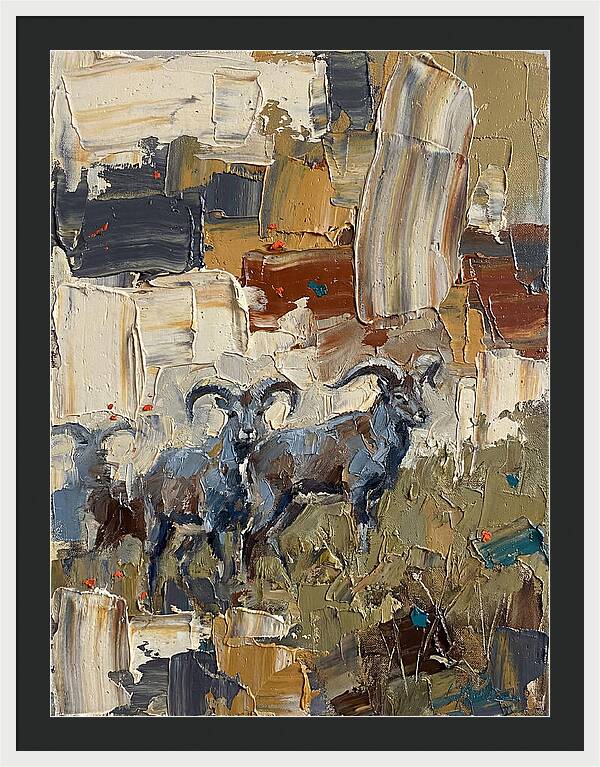 Bharal In Abstract Landscape