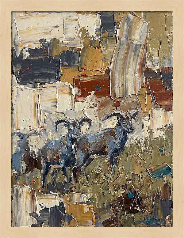 Bharal In Abstract Landscape