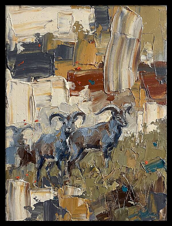 Bharal In Abstract Landscape