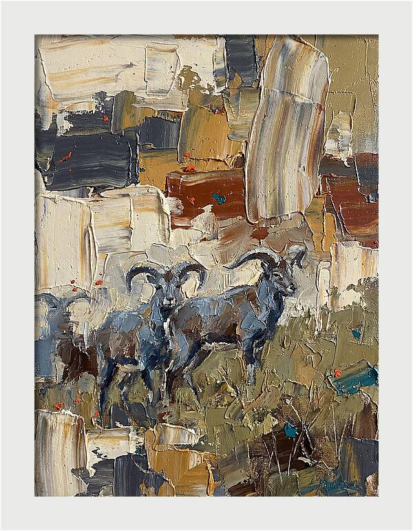 Bharal In Abstract Landscape