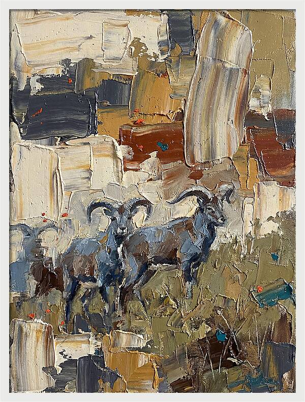 Bharal In Abstract Landscape
