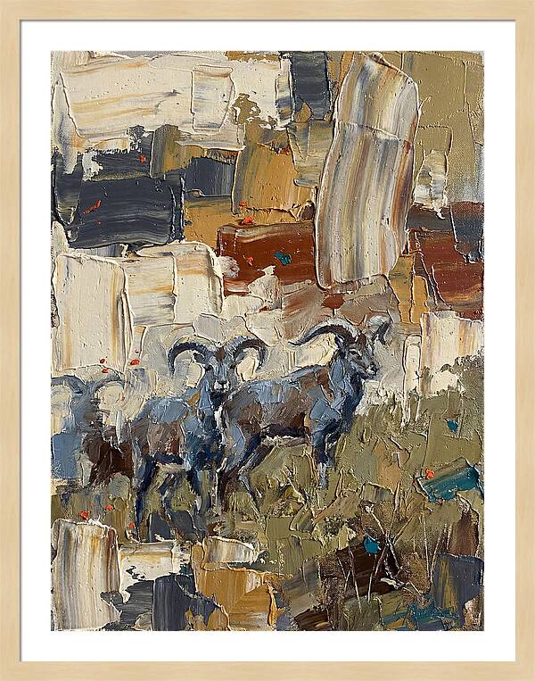 Bharal In Abstract Landscape
