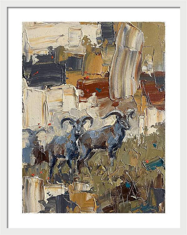Bharal In Abstract Landscape
