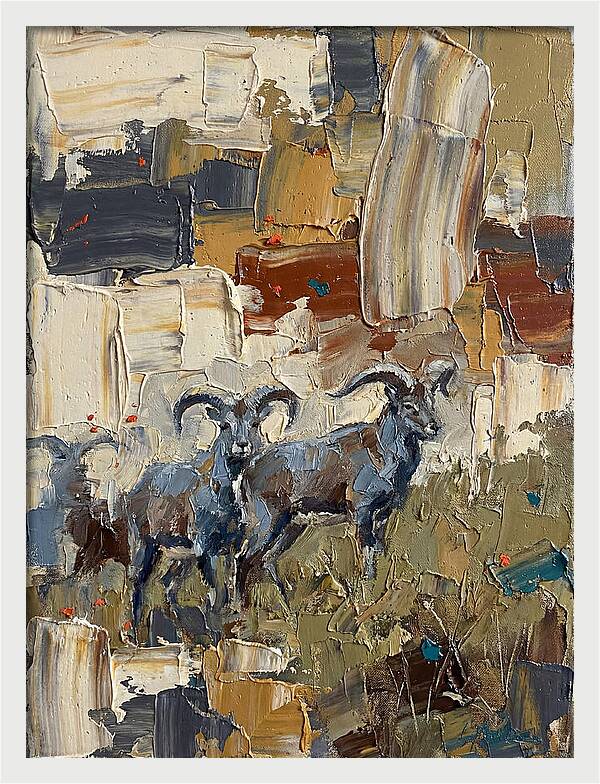 Bharal In Abstract Landscape