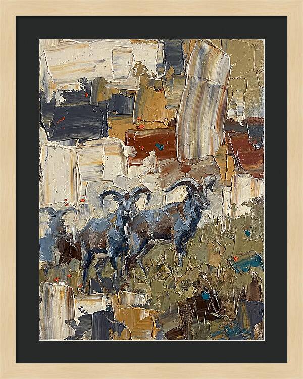 Bharal In Abstract Landscape