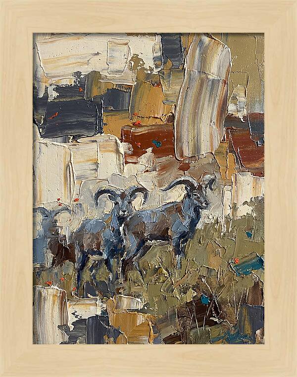 Bharal In Abstract Landscape
