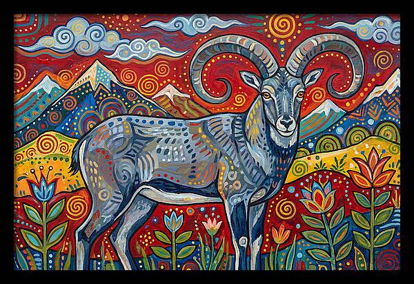 Bharal In Vibrant Landscape