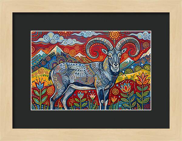 Bharal In Vibrant Landscape