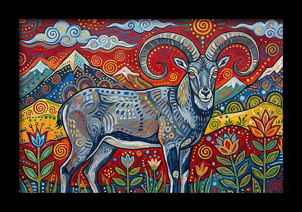 Bharal In Vibrant Landscape