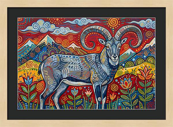 Bharal In Vibrant Landscape