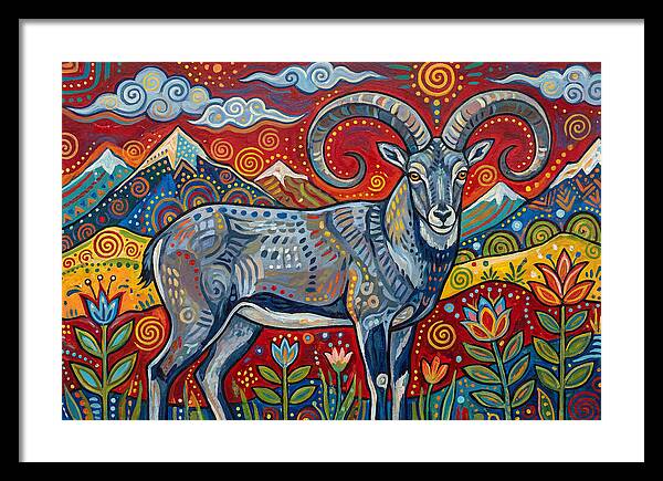 Bharal In Vibrant Landscape