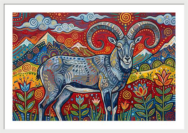 Bharal In Vibrant Landscape