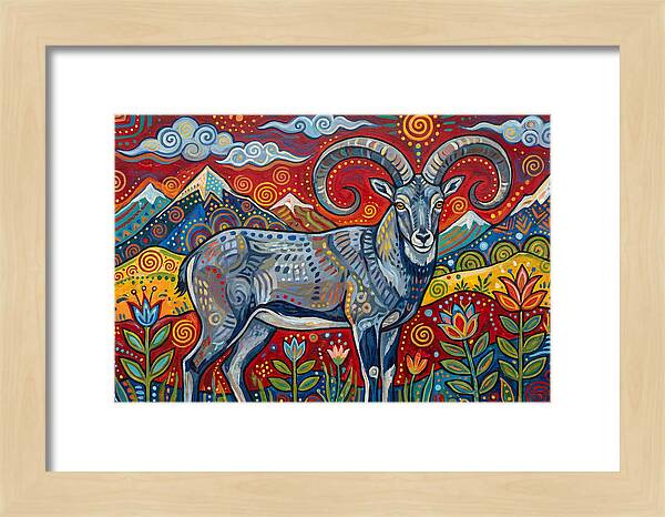 Bharal In Vibrant Landscape