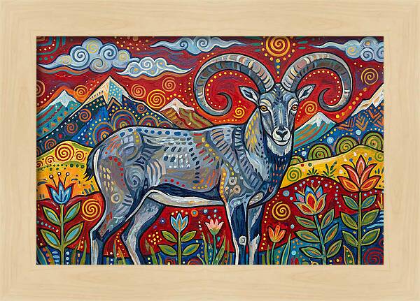 Bharal In Vibrant Landscape