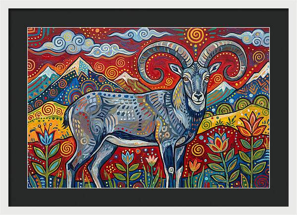 Bharal In Vibrant Landscape