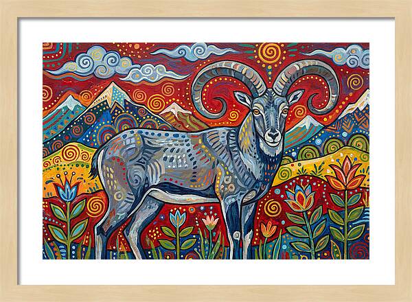 Bharal In Vibrant Landscape