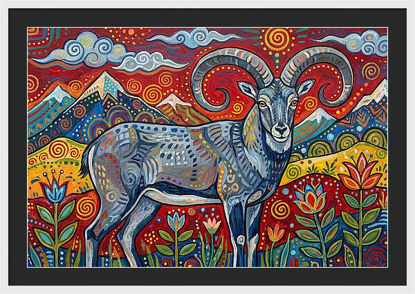 Bharal In Vibrant Landscape