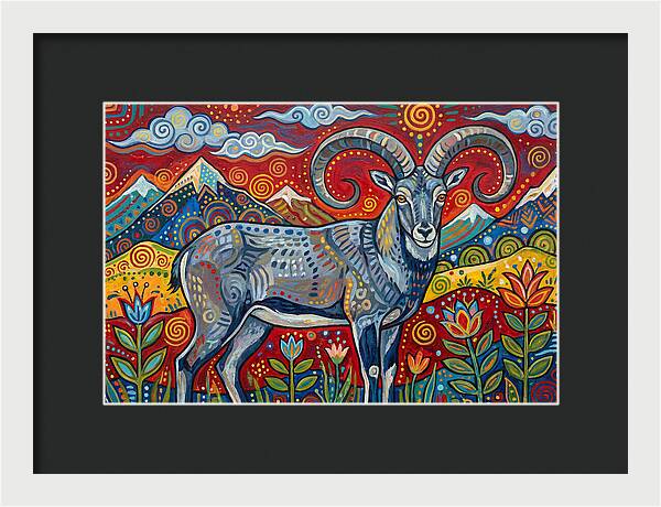 Bharal In Vibrant Landscape