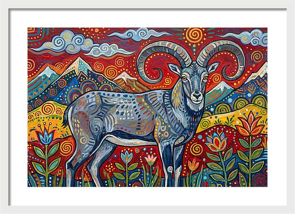 Bharal In Vibrant Landscape