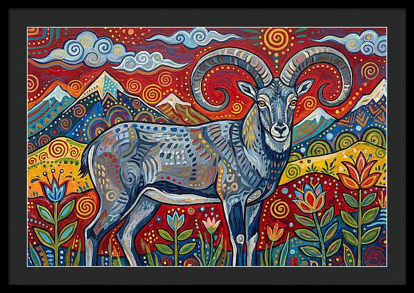 Bharal In Vibrant Landscape