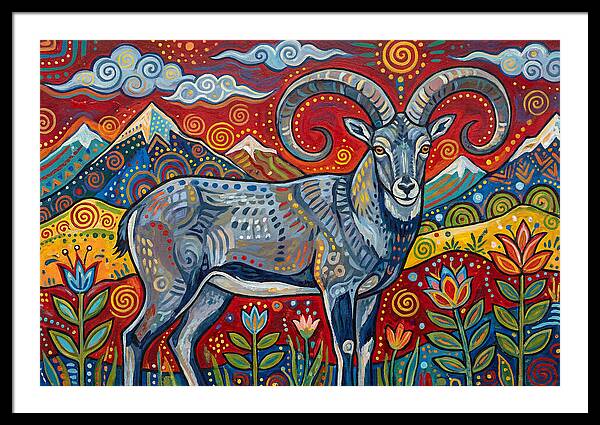 Bharal In Vibrant Landscape