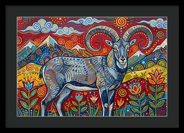 Bharal In Vibrant Landscape