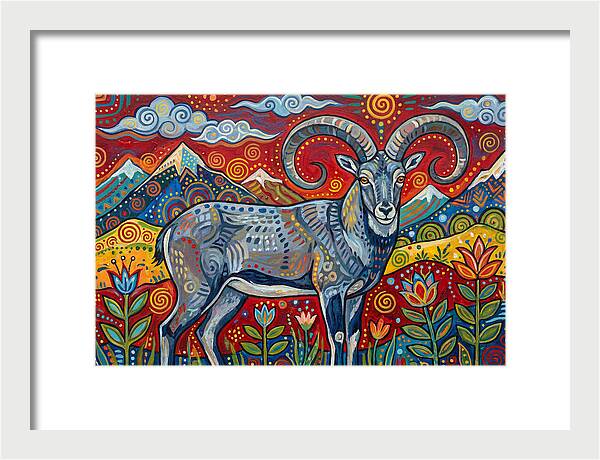 Bharal In Vibrant Landscape