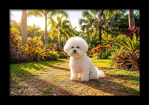 Bichon Frise In Tropical Paradise