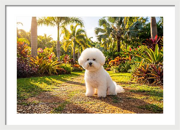 Bichon Frise In Tropical Paradise